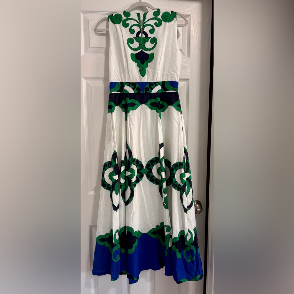 Boden Sleeveless Linen Blend Dress, Ivory, Ornate Reflection- NWT Sz 6 - Picture 5 of 7